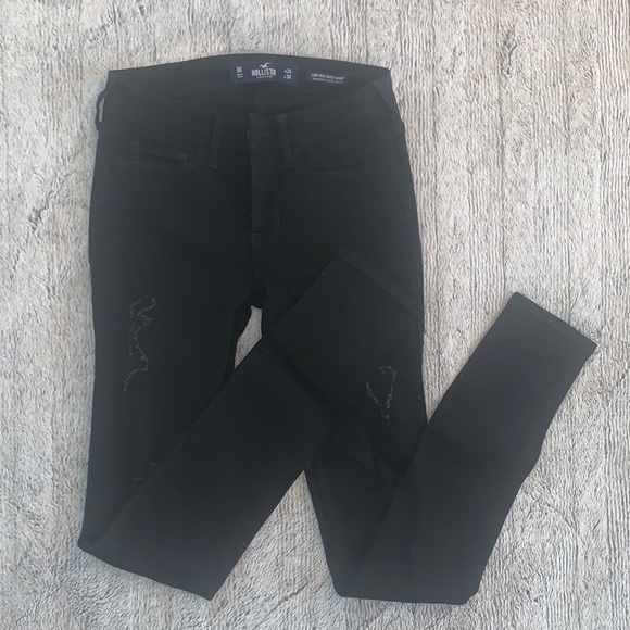 Hollister Low Rise Ripped Black Super Skinny Jeans - Size 24 - Picture 5 of 6